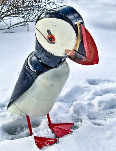 Puffin sculpture